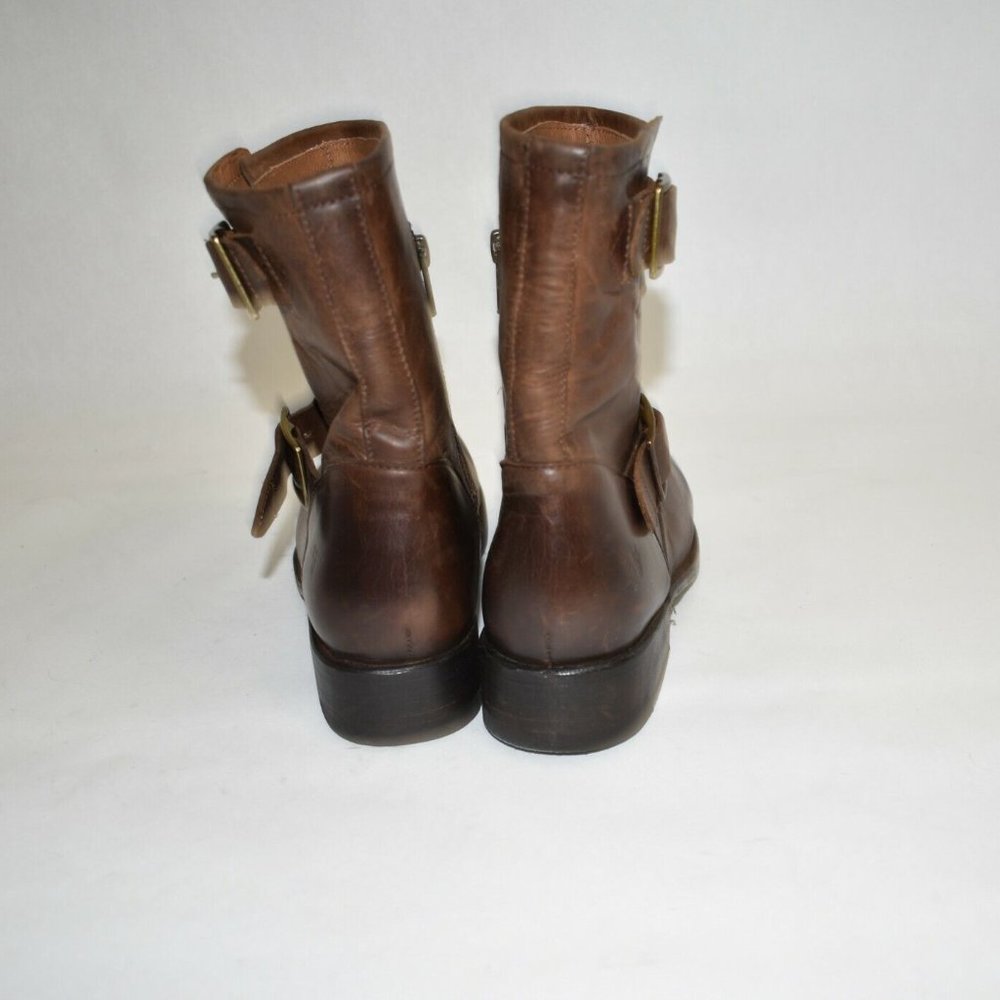 Frye Vicky Engineer Boot Chocolate Brown Leather … - image 7